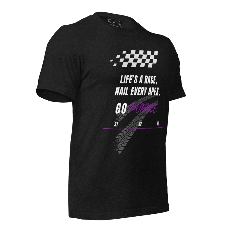 "Life’s a Race" Motorsport Tee – Go Purple Edition - Purple Sector Apparel